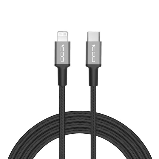 6ft Braided Nylon USB-C to MFI Lightning Charge & Sync Cable